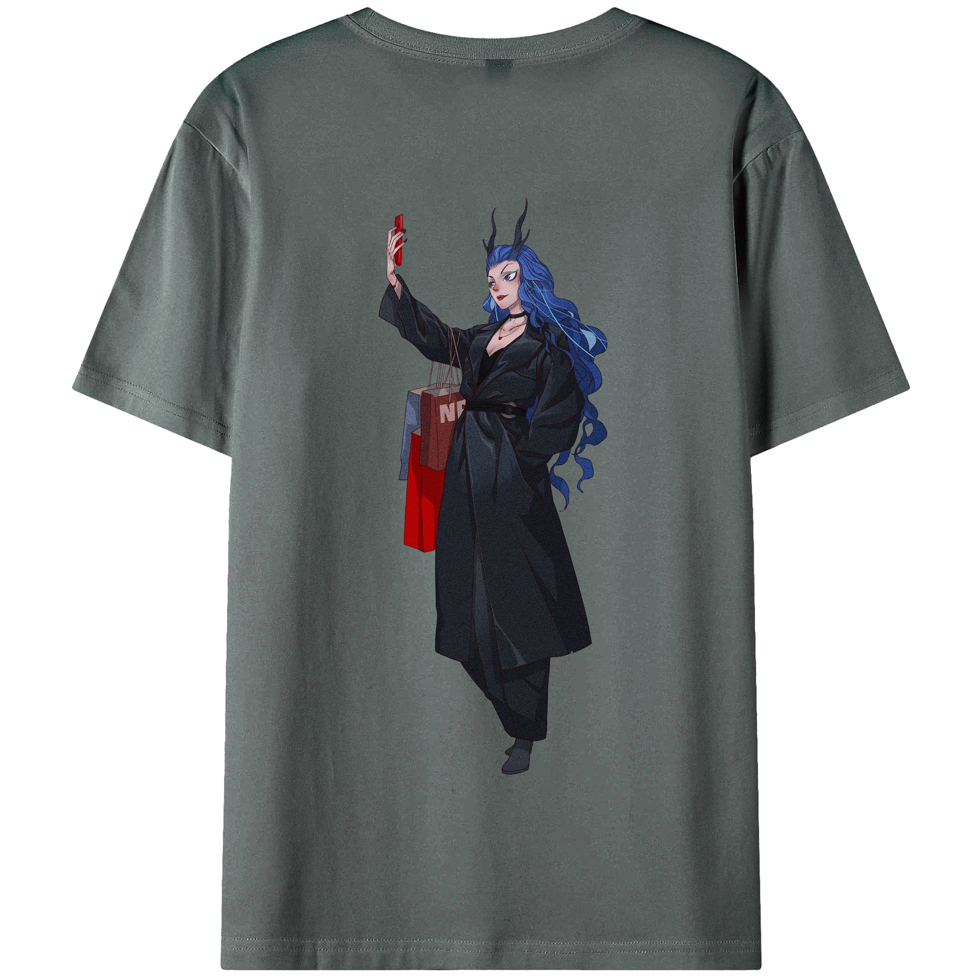 （画像用） Ne Zha 2 ナタ 魔童の大暴れ 綿100％半袖Tシャツ（背面プリント）